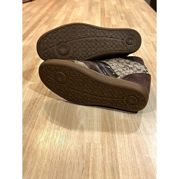 Coach Alara Brown Signature Wedge Shoes Sz 6 - Picture 5 of 7